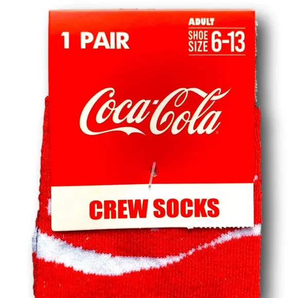 Coca Cola Red and Gray Crew Socks - Picture 2 of 3
